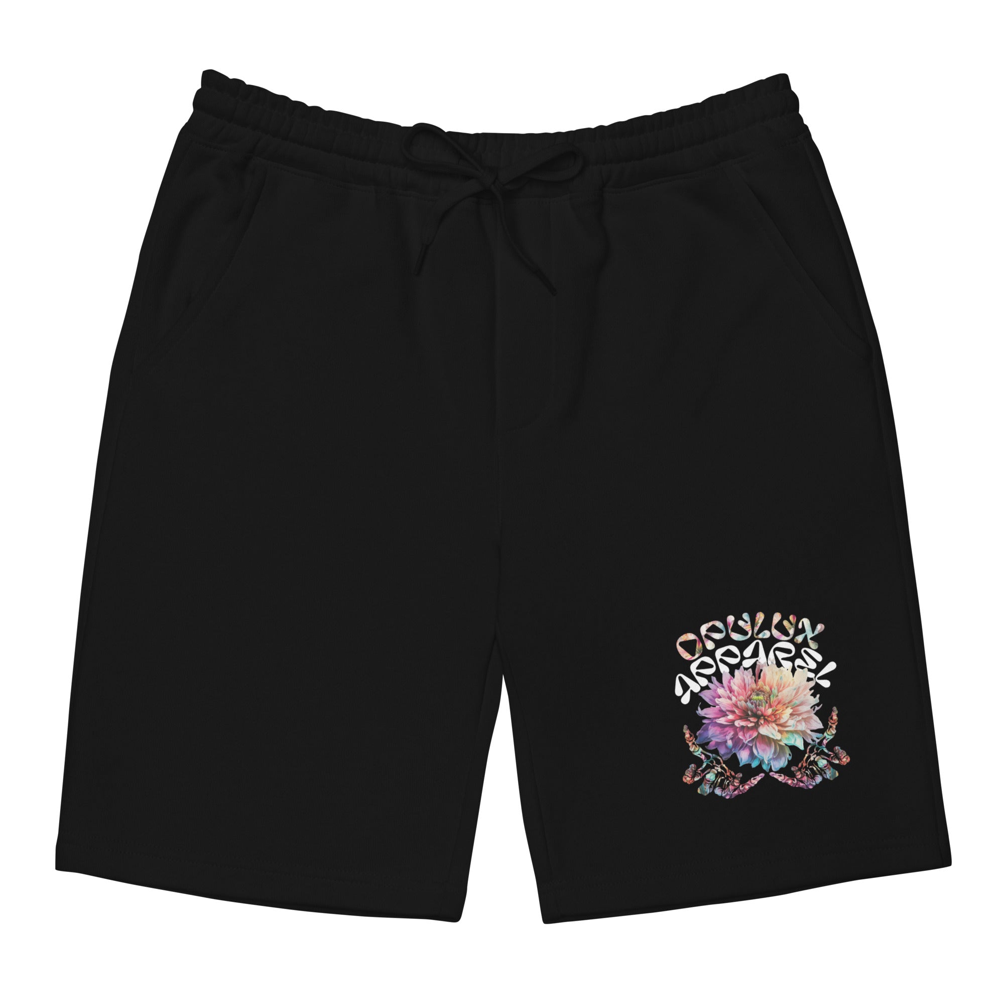 "Skeleton Flower Hands" Opulux Fleece Shorts