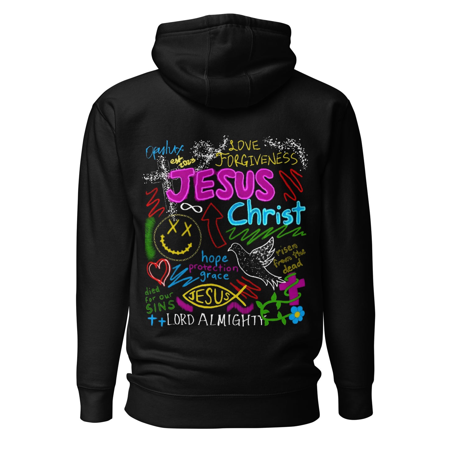 Black "Graphic Words of Christ" Opulux Hoodie